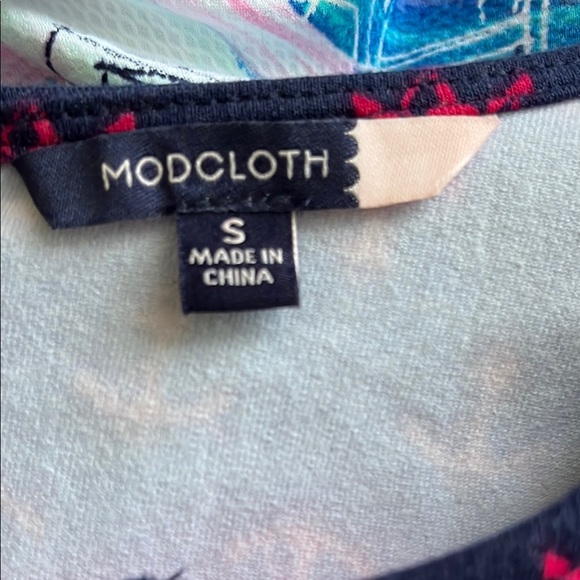 ModCloth anchors away twofer dress nautical sailor print retro dress size small - Picture 2 of 16